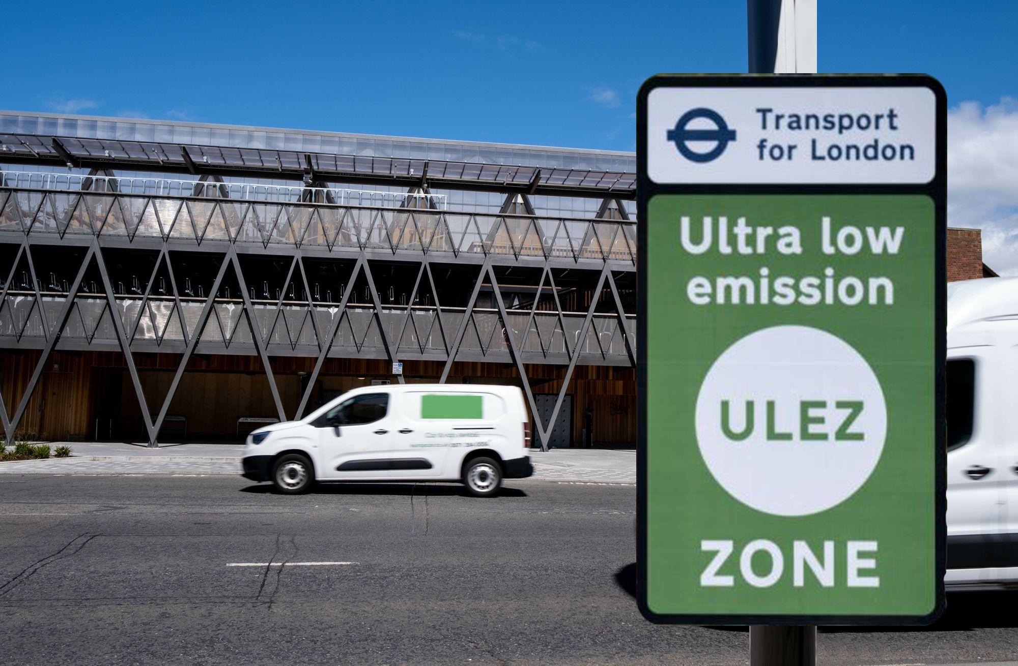 ULEZ sign featuring a ULEZ van